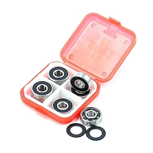 SUOFEILAIMU 8pcs S608-2RS Skateboard Bearing Stainless Steel Bearing for Longboard Double Rocker Scooter Speed Skate 608 Waterproof