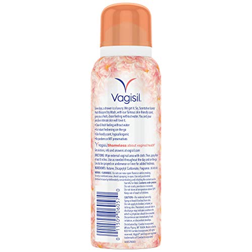 Vagisil-Scentsitive-Scents-Feminine-Dry-Wash-Deodorant-Spray-for-Women-Gynecologist-Tested-Paraben-Free-Peach-Blossom