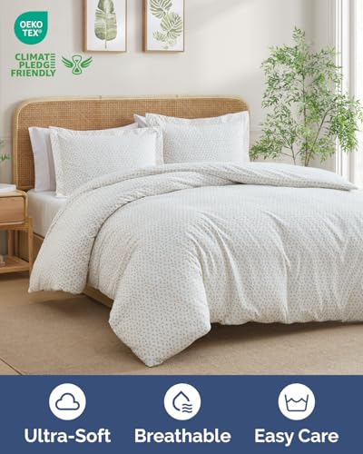 Image of Duvet Cover Cal King - Floral Duvet Cover Set - 3 Piece - Petite Garden | Soft Floral Duvet Cover 104 x 98 with 2 Pillow Shams, Comfy Floral Bedding Set, Hotel Luxury with Zipper Closures & Ties