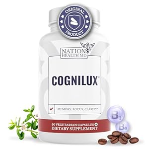 Cognilux – Brain Supplements for Memory and Focus – Nootropic Focus Supplement with Niacin, Vitamin B6, GABA and More – Memory Supplement for Brain, Brain Health, 60 Capsules