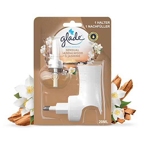 Glade (Brise) Electric Scented Oil Halter, elektrischer Raumduft mit Duftöl inkl. 1 Nachfüller, Sensual Sandelwood & Jasmine, 20 ml Cover