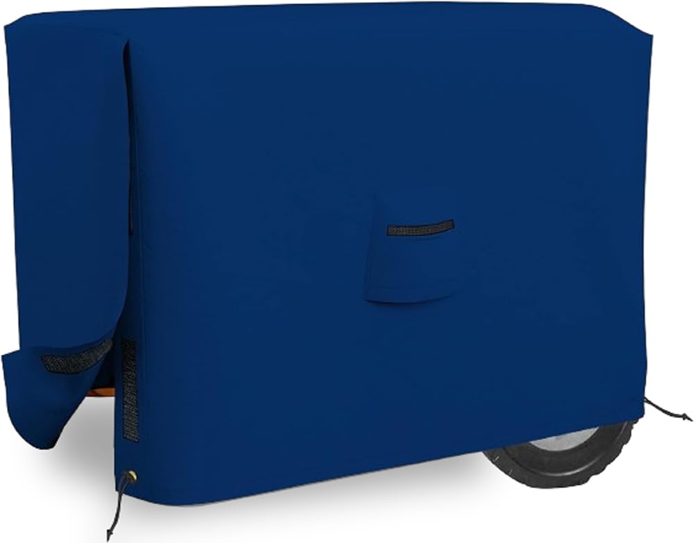 Cubiertas para generadores al aire libre, 100% resistentes a los rayos UV y a la intemperie, cubierta para generador con bolsillos de aire y cordón para Sungfit (32" x 24" x 24"), color azul