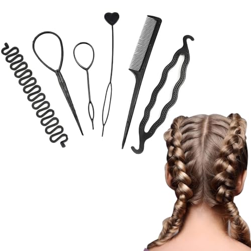 Hair Braiding Tool,6 Pack Tail Hair Tools Hair Pulling Tools,Effortless Hair Braiding Tool Set,Your Multi-functional and Convenient Styling Companion