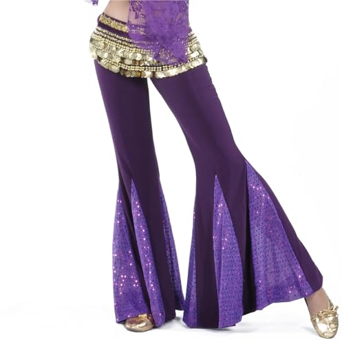 Pantalon de danse du ventre en queue de poisson avec paillettes brillantes