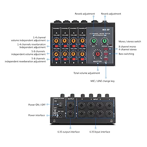 PFDTS Mixer Professional 8 Channel Studio Audio DJ Mengen Console Amplifier Digitale Microfoon Sound Mixer Sound Card - Image 5