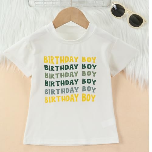 Summer Kids Toddler Baby Boy Birthday Shirt Short Sleeve Birthday Boy Letters Print T-Shirt Tops for Boys 1-5 Years2