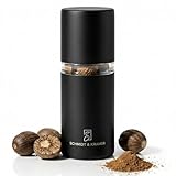 SCHMIDT & KRAMER Muskatnuss Mühle I hochwertige Muskatmühle aus Edelstahl mit Vorratsbehälter, scharfes Stahlmahlwerk, um frische Muskat-Aromen mühelos zu genießen (Mitternacht)