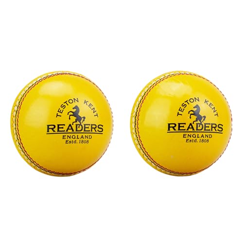 Ballon de cricket en cuir Readers jaune homme balle sport entraînement extérieur