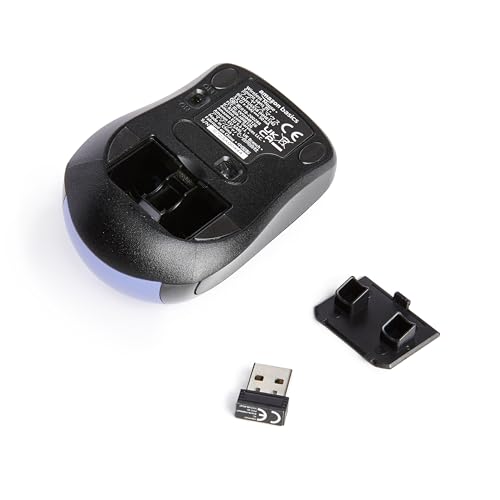 Amazon Basics 2.4 Ghz Wireless Optical Computer Mouse with USB Nano Receiver, Blue - Image 5