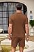 COOFANDY Men's 2 Pieces Short Set Short Sleeve Vintage Button Down Shirts and Summer Pants Casual Beach Outfits Brown