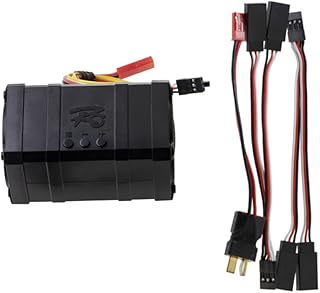 NATEFEMIN Dual Channel Engine Sound Simulator System 10 Sound Effects Standby Statement& AUX Channel Supported for RC Car Accessory Part