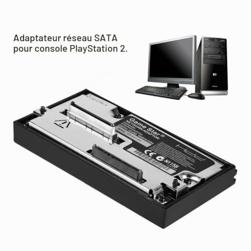 LEAGY Adaptateur de Disque Dur d'interface SATA d'adaptateur de réseau pour Sony PS2 PlayStation 2 Aucun IDE – vue 2