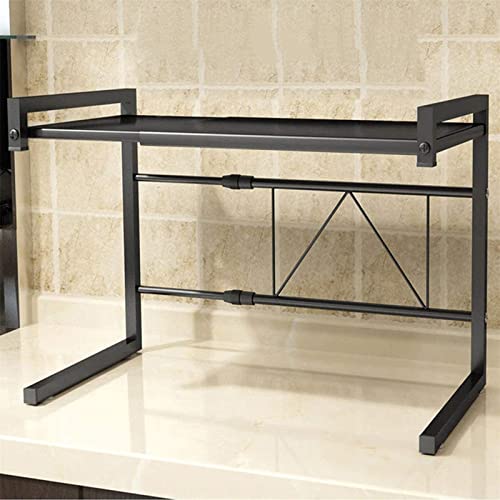 Cuisine encombrée ? Support micro-ondes rétractable et étagère de comptoir extensible - 2