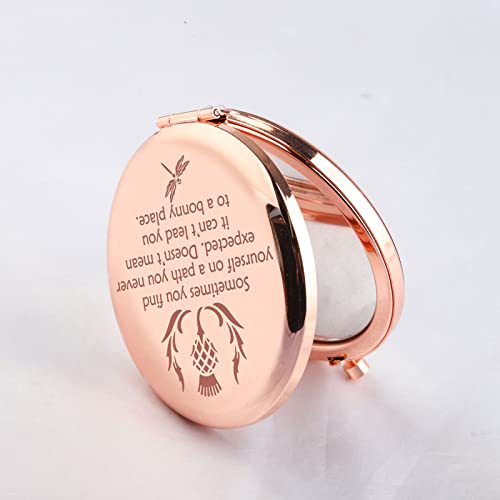 Seiraa Sassenach Makeup Mirror Scottish Thistle Compact Mirror Scotland Dragonfly Travel Pocket Mirror (Dragonfly Makeup Mirror) #TOP2