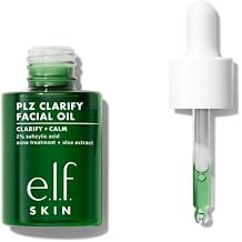 e.l.f. SKIN PLZ Clarify Facial Oil, Face Oil For Treating &amp; Preventing Acne, Helps Calm Redness, Made with Salicylic Acid, Vegan &amp; Cruelty-Free, 1 oz