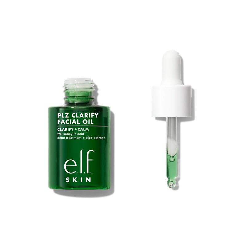 Óleo facial e.l.f. SKIN PLZ Clarify com ácido salicílico, 30 mL