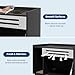 OUTGOODS 31.5 Inch Modern Litter Box Enclosure Cabinet, Concealed Litter Box with Vent Door/Left Side Storage Drawer & Shelf/Small Storage Cabinet/Raised Legs/Top Protectors,for All Kinds of Cats.