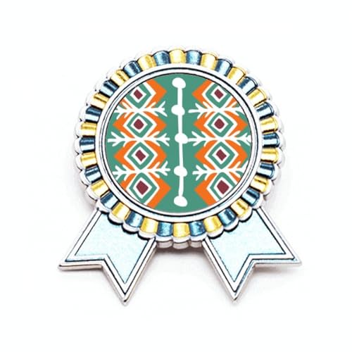 Broche totem mexicain vert et sa médaille M en métal pour sublimer vos tenues de soirée