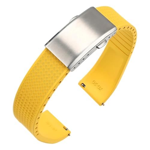 [-ł] 18mm 19mm 20mm 21mm 22mm tbfSXgbv FKM IK ZCR[ EHb`oh NCbN[X \tg Y uXbg EHb`ANZT[(Yellow-Silver,18mm)