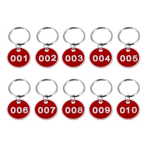 OSOLADY Metal Numbered Id Tags with Key Rings Aluminum for