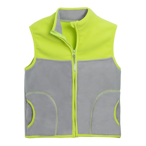 Image of Boys Full Zip Polar Fleece Vest Sleeveless Outwear Warm Jacket with Pockets