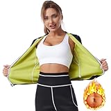 Vuirrm Sauna Shirt for Women, Women's Workout Top Long Sleeve Burn Fat Tummy Control Neoprene Corset Sweat Slimming Body Shaper,S,Black