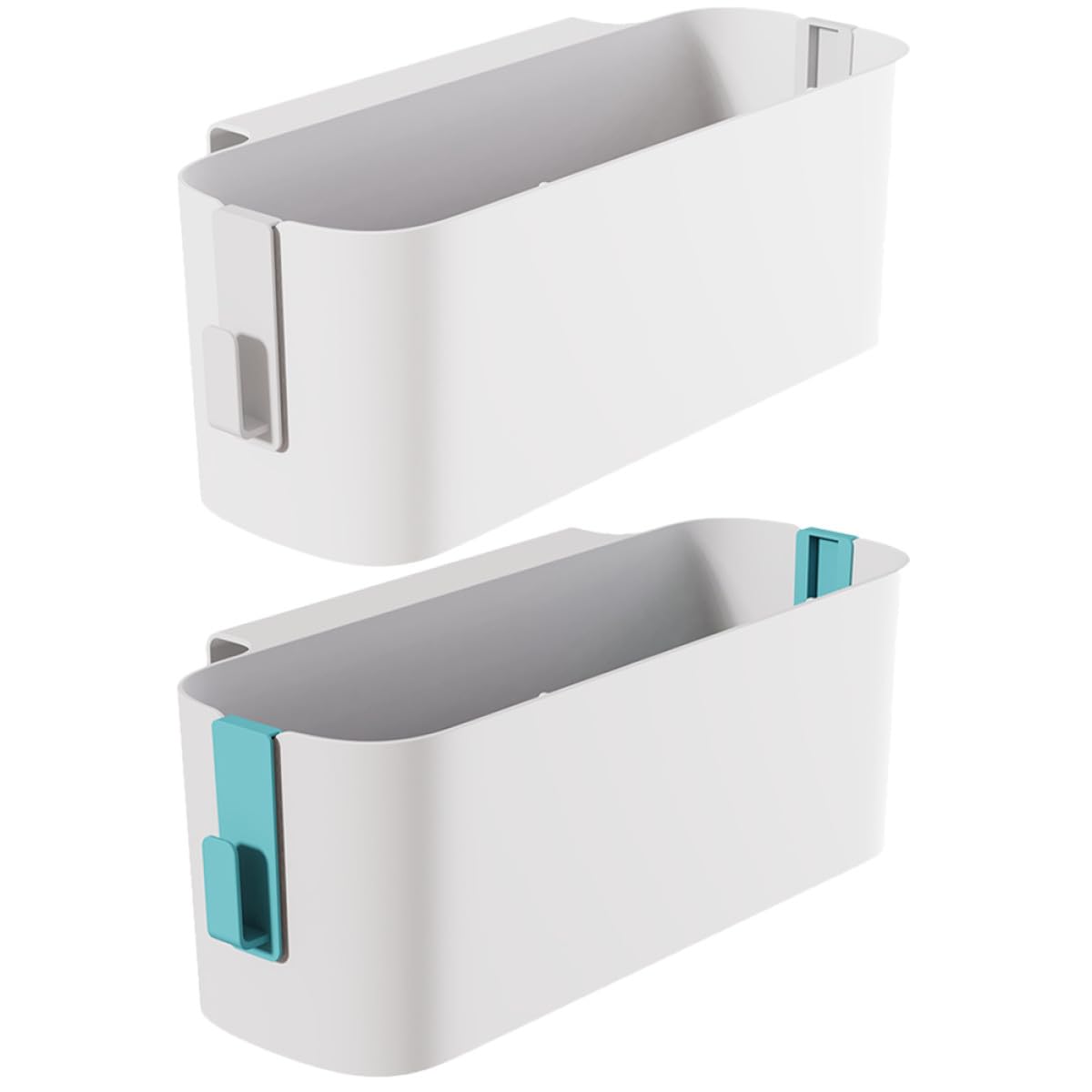 Support de rangement de chevet Yardwe en plastique résistant avec crochets pour livres, 2 pcs