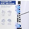 FASTSNAIL Cooling Fan for PS5 Slim Console, Quiet Cooling System with Memory Function and LED Light, Cooler Accessories with 3 High-Speed Fans & USB 3.0 Port for PlayStation 5 Slim