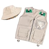 Traje De Explorador Para Niños, Traje De Explorador Con Sombrero, Chaleco Cargo Y Sombrero Para Niños, Juguetes Exploración Naturaleza, Para Excursiones Safari Senderismo Aventuras De 3 A 10