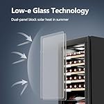 Wine Fridge, 33 Bottles Freestanding Wine Cooler, Intelligent Compressor, Frost Free, Glass Door, 41-64℉ Adjustable Digital Temperature Control, for Red, White, Champagne or Sparkling Wine - Image 5