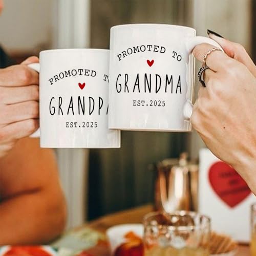 Promoted-to-Grandparents-EST-2025-Coffee-Mugs-Set-Pregnancy-Announcement-Mothers-Day-Fathers-Day-Gift-Surprise-Publicity-Mug-Gifts-Pregnancy-Reveal-New-Baby-Announcement-New-Grandma-Gift Promoted to Grandparents EST 2025 Coffee Mugs Set Pregnancy Announcement Mothers Day Fathers Day Gift Surprise Publicity Mug Gifts Pregnancy Reveal New Baby Announcement New Grandma Gift