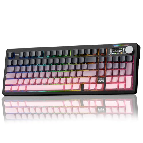 Image of LINGBAO K98 PRO Mechanical Keyboard Wireless, with Screen & Knob,RGB Gaming Keyboard, Tri-Mode BT5.0 /2.4GHz /USB-C, Gasket Mount Hot-Swappable Linear Switches Gamer Keyboards for PC /Mac /Linux /Android