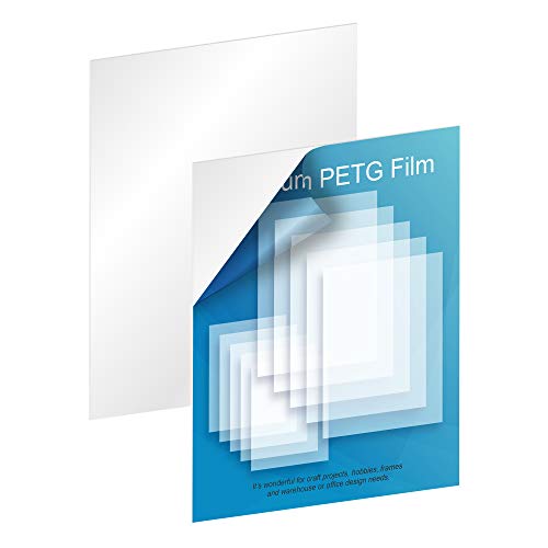 KOODER 2 Pack of 8x10 Transparent Acrylic Sheet/PETG Sheet 0.040