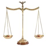 Deco 79 Metal Small Vintage Style Decorative Scales with Red and Green Floral Accents, 12' x 4' x 12', Gold