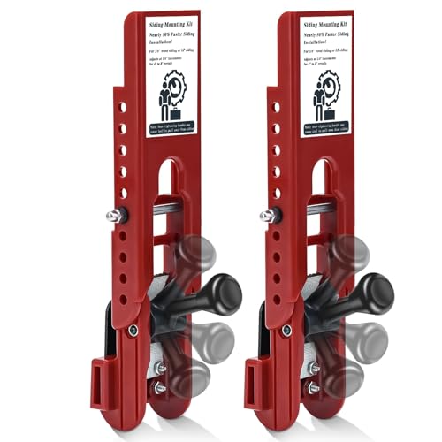 Siding Tools for Installation,Siding Mounting Kit, Compatible with 3/8-Inch Fiber Cement, Lap Gauge/Clamps with Adjustable Reveals(Red)
