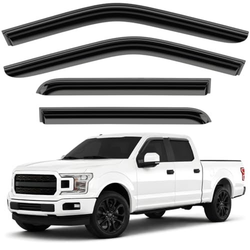 Window Deflectors Smoke Tinted Tape-On Side Window Vent Visor Deflectors Rain Guards Compatible with Ford F150 2015-2026 SuperCrew - 4pcs. GW0035 by GrandWheel - Used condition - US$41.45