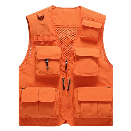 Gilet d'été pour homme sans manches respirant multifonction veste légère de safari sport de plein air