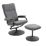 CARO-Möbel Relaxsessel Dakota mit Hocker Fernsehsessel Liegesessel verstellbare Rückenlehne in grau