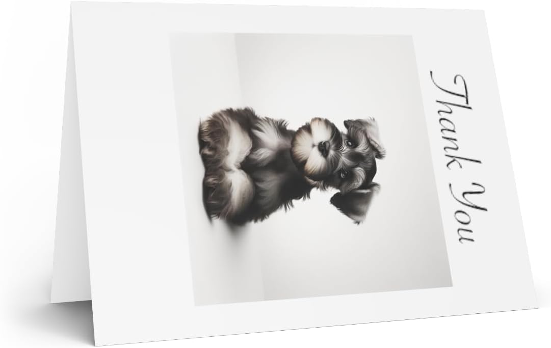 DistinctInk Greeting Card/Note Card -Miniature Schnauzer Puppy Photograph Birthday - PACK of 25