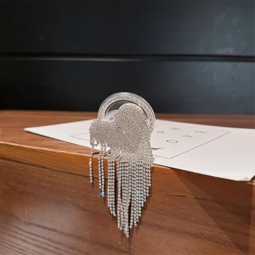 Coque Galaxy Z Flip 3 5G de luxe avec pompon en diamant et cœur aimanté