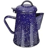 MAGICLULU Enamel Tea Kettle, Water Heating Coffee Pot with Anti-Scalding Handle and Thin Spout, for Home Dorm Office Restaurant Campfire Use, Blue, 0. 8L, 19 x 17 x 11. 5 cm