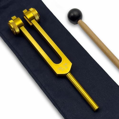 272.20 Merkaba Soul Star/Soul Purpose (8th) Weighted Tuning Fork for Healing and Manifestation- Sound Healing and Biofield Harmonization - Sound Therapy Tools, Sound Healing Instruments - Gold
