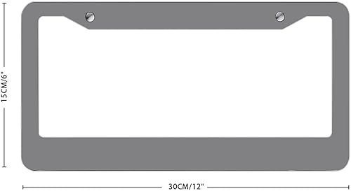 Miniatura 2 de Marco de matrícula de color liso gris de 6 x 12 pulgadas, cubierta impermeable para placa de matrícula, novedad decorativa para el frente del