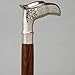 Vintage Walking Cane Wooden Walking Stick Silver Brass Handle, Premium Walking Cane for Men and Women (Eagle Head)