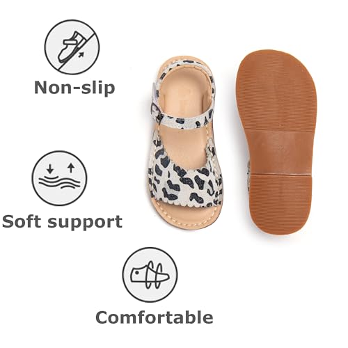 Image of THEE BRON Toddler Girls Vintage Open Toe Sandals Cushioned Comfy Summer Dress Shoes
