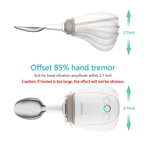Parkinson Spoon for Hand Tremor, GYENNO Steady Spoon with Self Stabilizing Smart Lift Kit for Parkinsons Patients, Silverware Kit Cutlery for Elderly ¡ (Spoon)