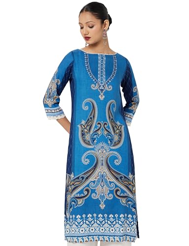 Image of BIBA Women Rayon Straight Printed Kurta