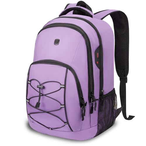 Goloni Travel Backpack, 17 Inch Laptop Backpack for Men Women, Business Backpack with Luggage Strap,Purple
