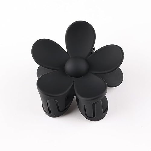 1Pc Black Flower Hair Clips, Hair Claw Clips, Large Claw Clips For Women Girls Thick Hair, Big Cute Dasiy Hair Clips, Non Slip Strong Hold For Women Thin Hair, Hair Accessories Hair Care