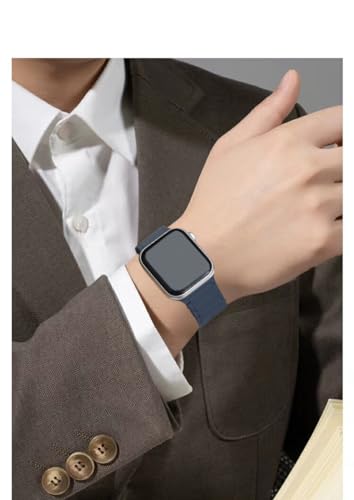 Magnetic watchband Compatible with Apple Watch Ultra 3/2/1 Band 42mm 41mm 40mm 38mm Sport Silicone Replacement Wristband Strong Magnet link for iWatch Series 11/10/9/8/7/6/5/4/3/2/1 SE 3/2/1,Blue — view 2
